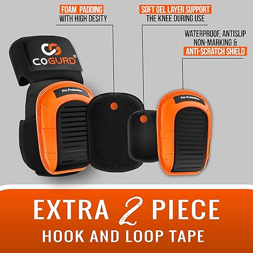 Miniatura 6 de Rodilleras de construcción para hombres, rodilleras de construcción para hombres, jardinería, pisos, limpieza, azulejos, rodillera profesional con