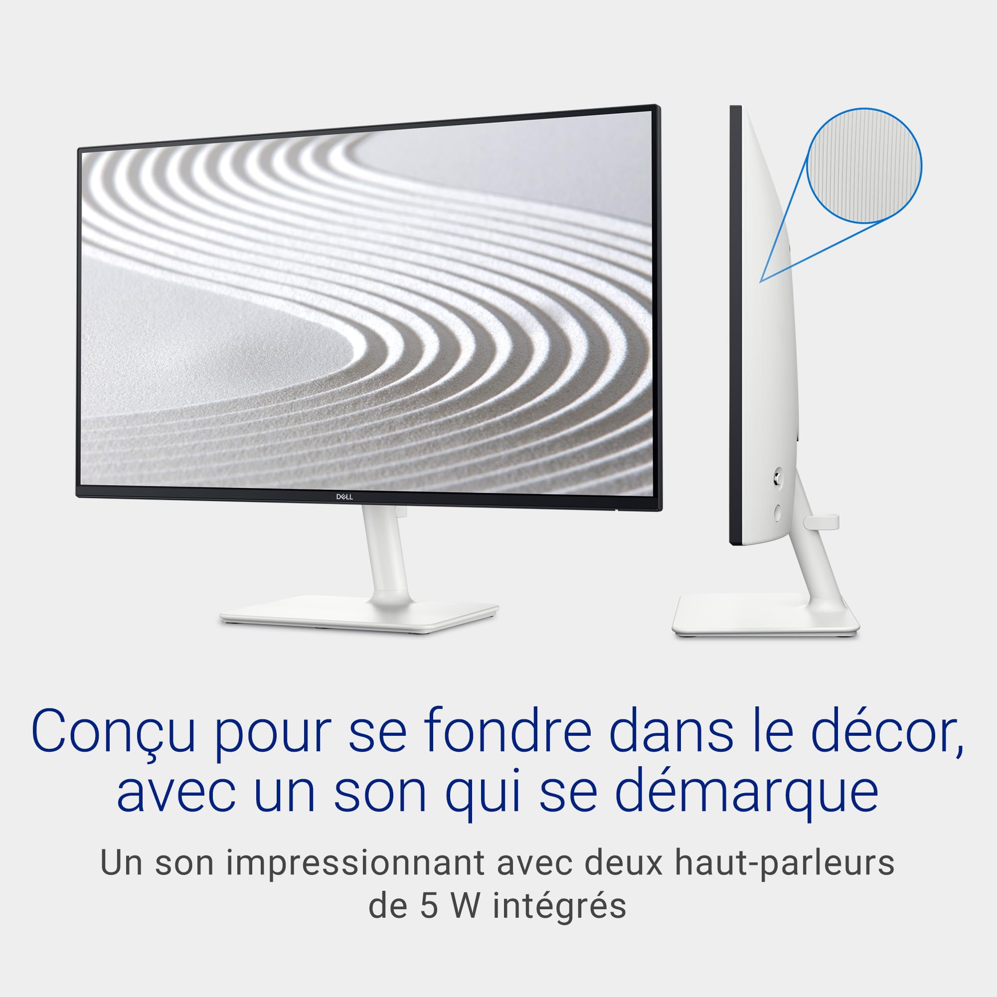 Dell S2425H 24" Full HD (1920x1080) Écran PC, 100Hz, IPS, 4ms, 99% sRGB, Haut-parleurs intégrés, Bords Ultra-Fins, 2X HDMI, Garantie 3 Ans, Blanc