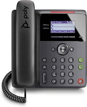 Poly - Edge B20 IP Desk Phone, PoE Polycom - Open SIP - Connect to 8 Lines, Contacts - Acoustic Fence Technology - RJ9 and 3.5mm Headset Ports Illuminated Keys Where You Need Them