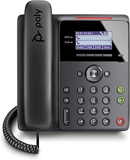 Poly - Edge B20 IP Desk Phone, PoE (Polycom) - Open SIP - Connect to 8 Lines, Contacts - Acoustic Fence Technology - RJ9 and 3.5mm Headset Ports – Illuminated Keys Where You Need Them