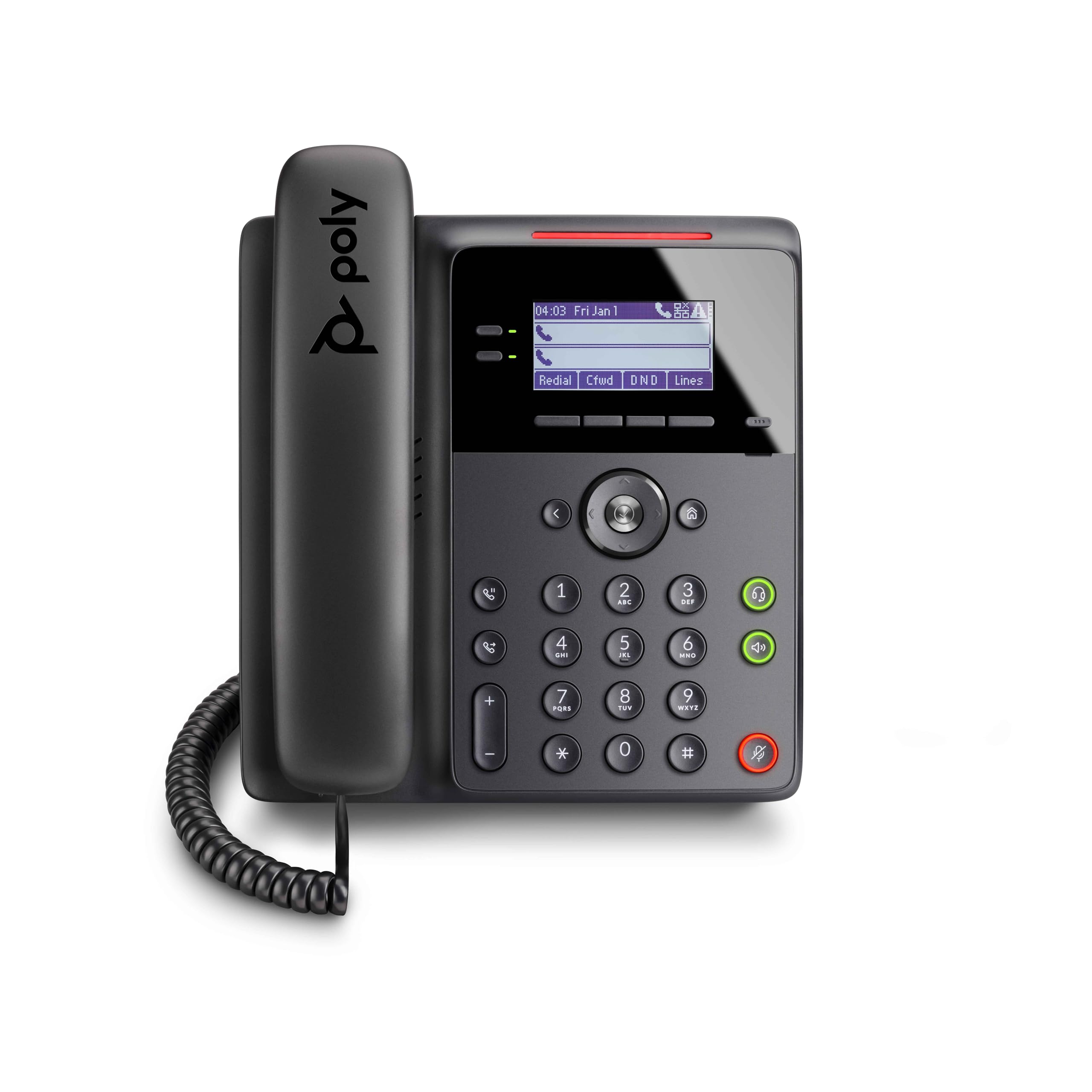 Poly Edge B30 IP Desk Phone, PoE (Polycom) - Open SIP - Connect to 16 Lines - Power Over Ethernet - Acoustic Fence Technology - RJ9 and 3.5mm Headset Ports - Illuminated Keys Where You Need Them