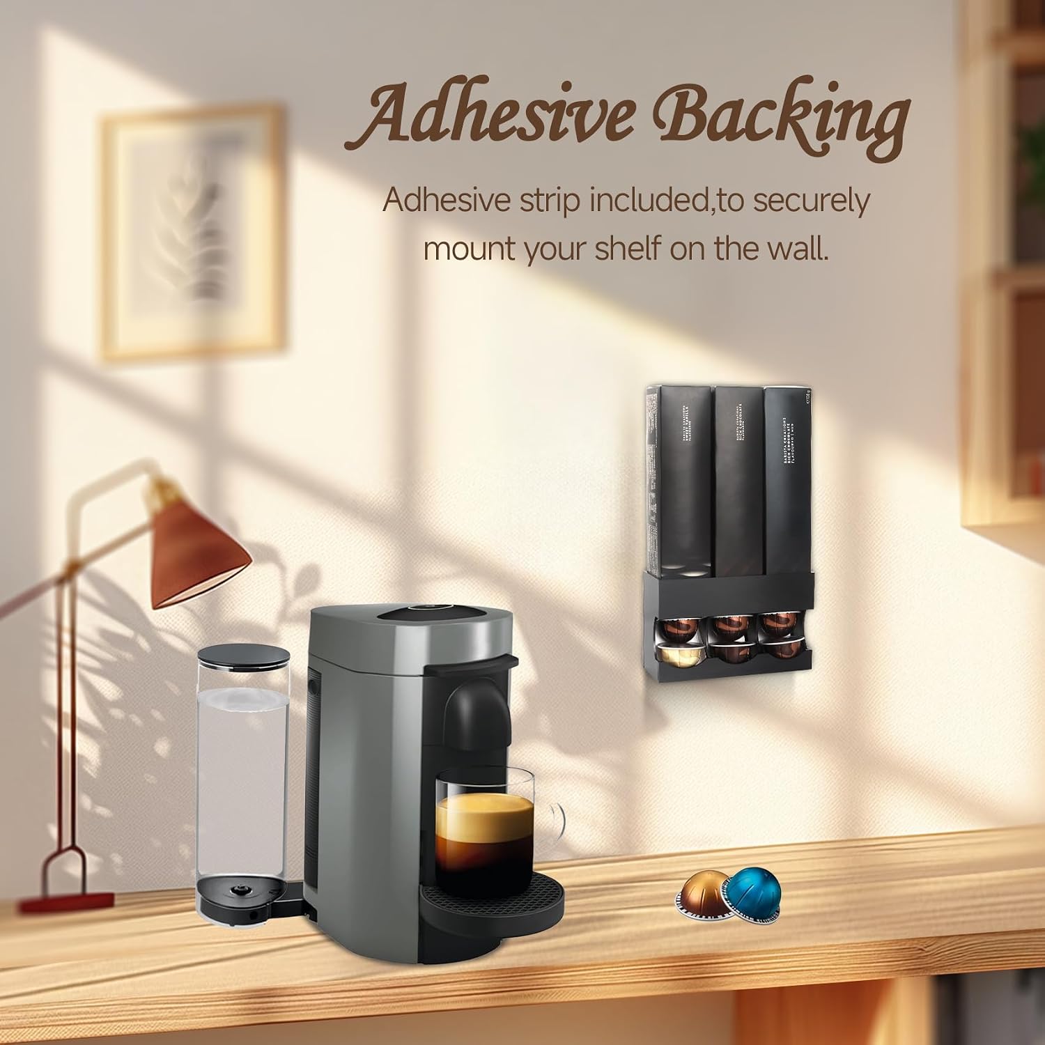 Taladad Coffee Cup Holder Compatible with nespresso Pods Vertuo, Nespresso Coffee Pods (3 Box Sleeve Holder) , Countertop Organizer Stand for Nespresso Capsules Vertuo