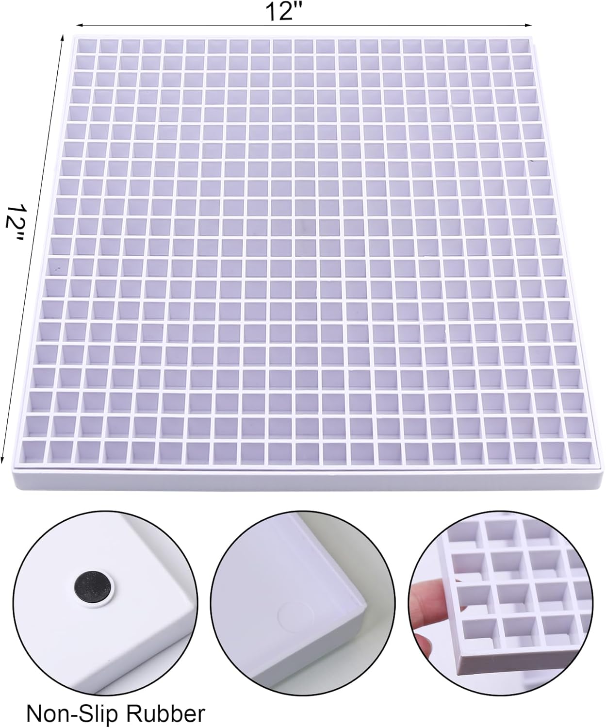 12"x12" Stained Glass Cutting Mat with Removable Debris Tray – Catches Glass Fragments for Scoring, Cutting, and Mosaic Projects, 1 pack