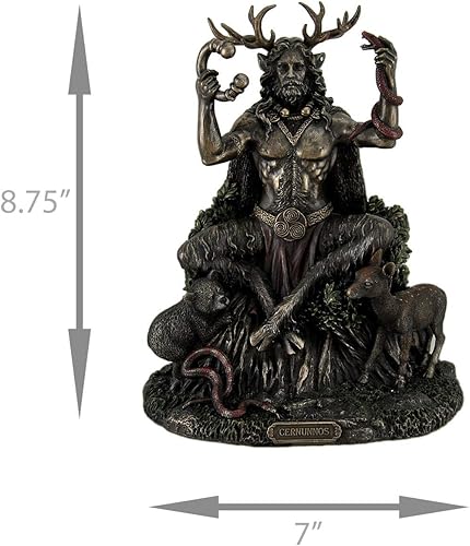 Miniatura 5 de Veronese Design Estatuas de resina Cernunnos Estatua celta con cuernos del Dios de los Animales y el Inframundo 9 pulgadas 7 x 875 x 55 pulgadas