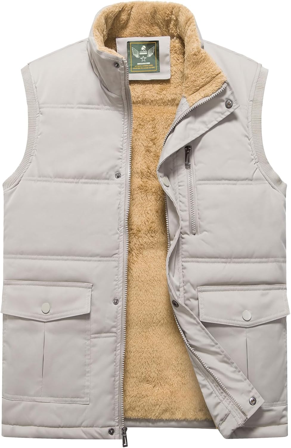 XinYangNi Mens Winter Outerwear Fleece Lined Puffer Vest Warm Casual Bubble Jacket