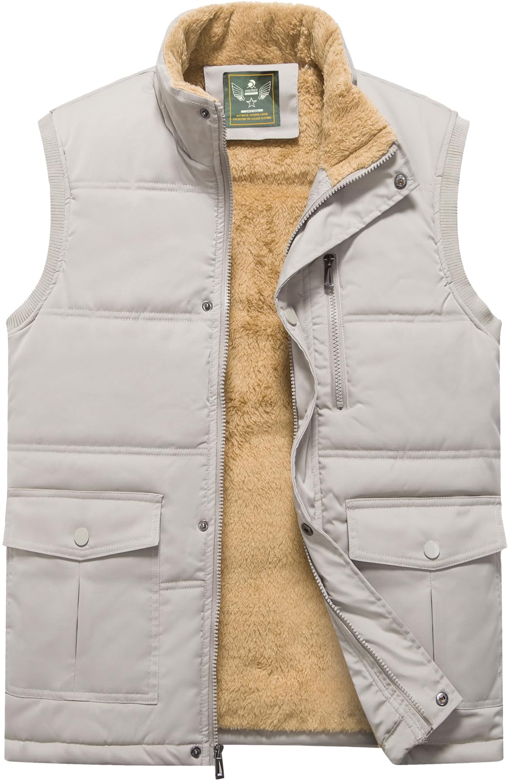 XinYangNi Mens Winter Outerwear Fleece Lined Puffer Vest Warm Casual Bubble Jacket