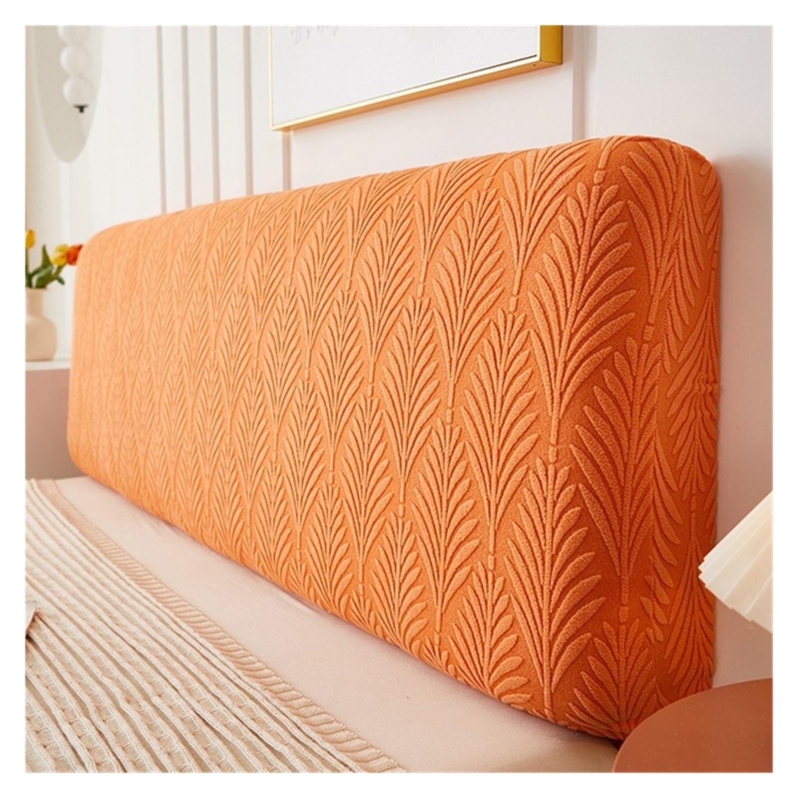 Stretch Bed Headboard Slipcover for Queen King Size, Jacquard Fabric Solid Headboard Covers Super Soft Comfortable Bed Head Cover Dustproof Protector for Bedroom Decor (Color: #6, Size: 120cm)