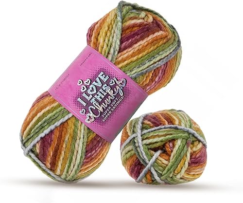 Miniatura 19 de Me encanta este ovillo de hilo grueso y voluminoso para ganchillo y tejer – ovillo de hilo suave – 100 yardas de hilo 100% acrílico para tejer