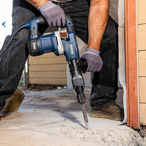 Miniatura 4 de Stark USA Martillo de demolición Jack, martillo eléctrico de 1200 W resistente, rompedor de concreto 3100BPM, 2 piezas cinceles bits astillado