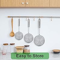 Vista 4 de Spider Strainer Set of 3 Asian Strainer Ladle Stainless Steel Wire Skimmer Spoon with Handle for Kitchen Frying Food, Pasta, Spaghetti