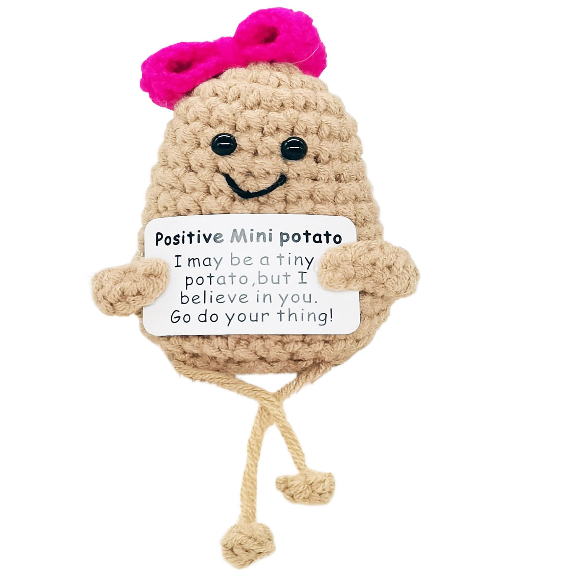 1 Pcs Positive Mini Potato Breast Cancer Good Luck Gifts for Women Easter Birthday Christmas Mom Sister Friend Wife Colleauge Coworkes Mental Support