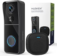 MUBVIEW Wireless Video Doorbell with Chime - No Subscription, Voice Changer, 1080p HD, PIR Human Detection, Battery Powered, 2.4GHz WiFi