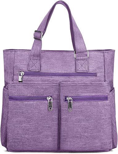 Bolsa de lona impermeable de nailon con múltiples bolsillos para llevar al hombro, bolsa de trabajo para computadora portátil, bolso para