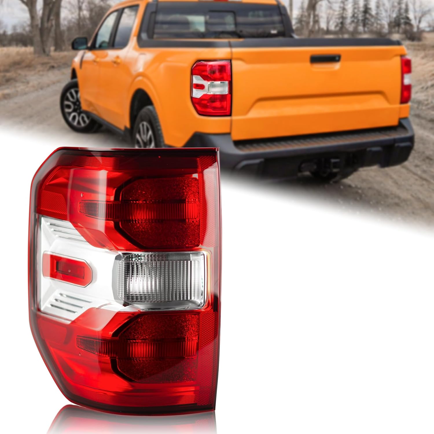 HALOGEN Type Tail Light Rear Lamp Assembly Compatible with 2022-2025 Ford Maverick XL XLT Right Passenger Side NZ6Z-13404-A FO2801288