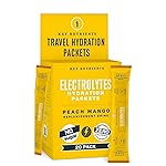 KEY NUTRIENTS Electrolytes Powder Packets - Tropical Peach Mango 20 Pack Hydration Packets - Travel Hydration Powder - No Sugar, No Calories, Gluten Free - Made in USA