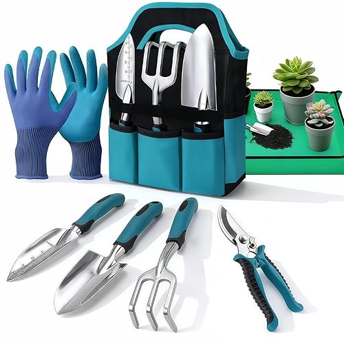 Kit Jardin Adulte 7 Pièces Outils Jardinage en Aluminium Ergonomiques
