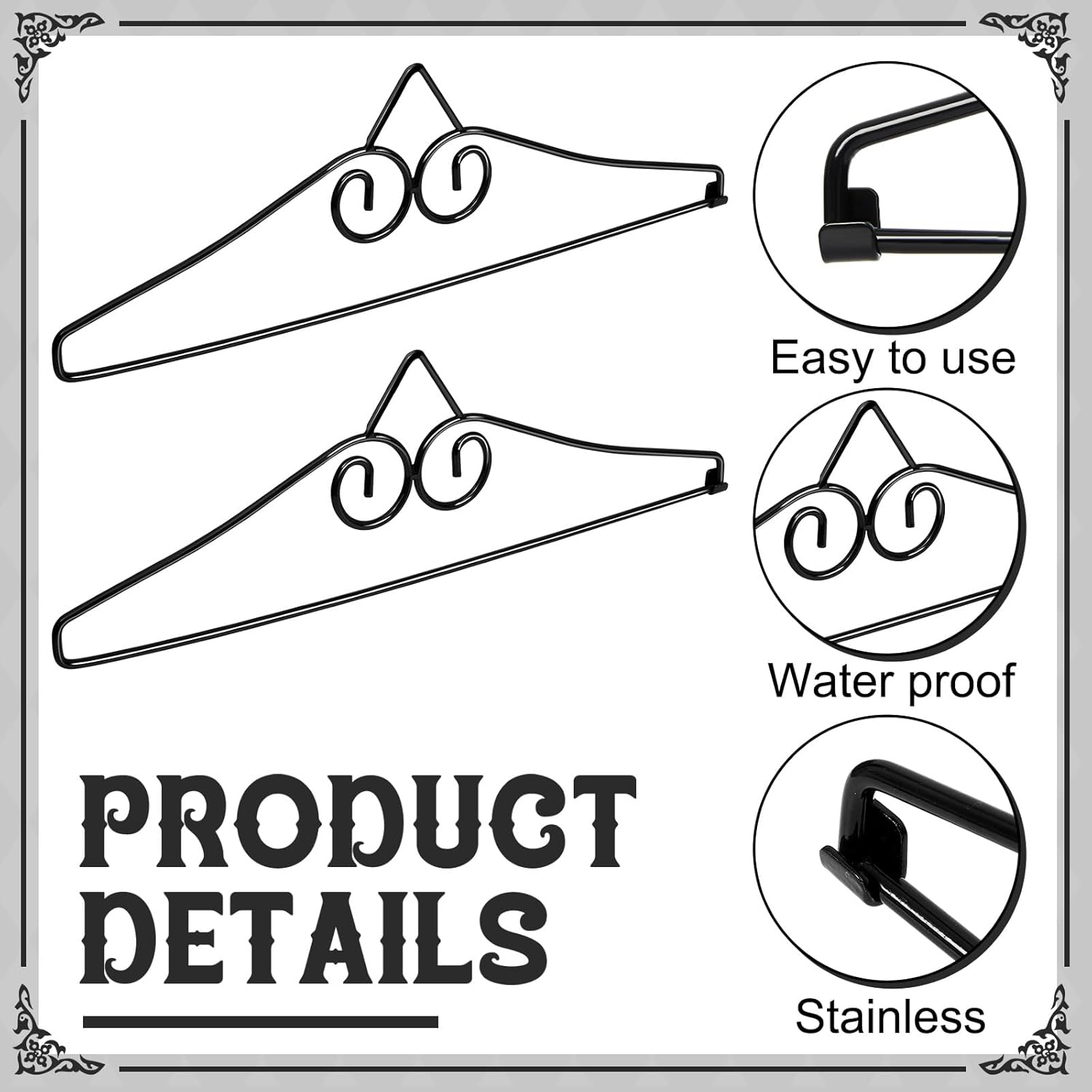Therwen 16 Pack Garden Flag Hanger Garden Banner Holder Wall Stand Hanging Banner Hanger Yard Flag Holder for Outdoor Porch, Black Matte Rust Resistant Brackets