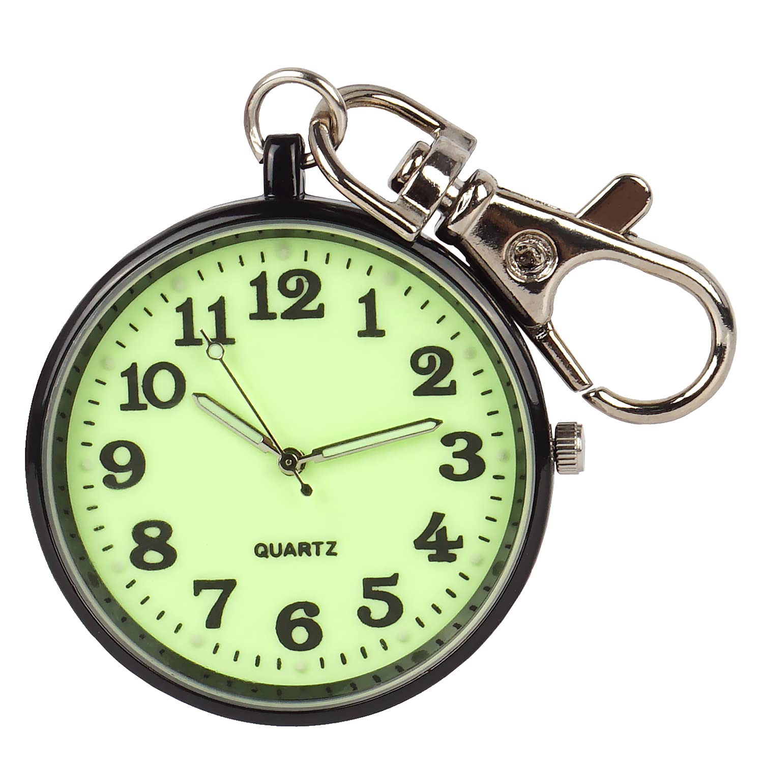 FUNGORGTPocket Watch Minimalist Ultra Thin Open Face Quartz Pocket Watch with Key Buckle Unisex Portable Unisex Pocket Watch