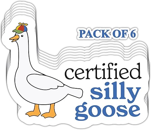 Imperial Vibes  Pegatina de ganso tonto para botella de agua, divertido meme, calcomanía certificada para sombrero de hélice de ganso tonto,
