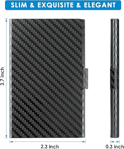 Miniatura 6 de MaxGear Soporte para tarjetas de visita, tarjetero de metal para hombres y mujeres, funda delgada para tarjetas de visita profesional de acero