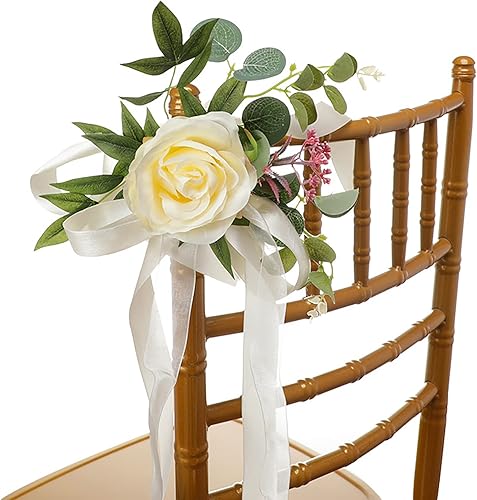 Decoraciones para sillas de boda para novia y novio, ceremonia de boda, respaldo de silla de pasillo, decoración de silla de fiesta de ceremonia de
