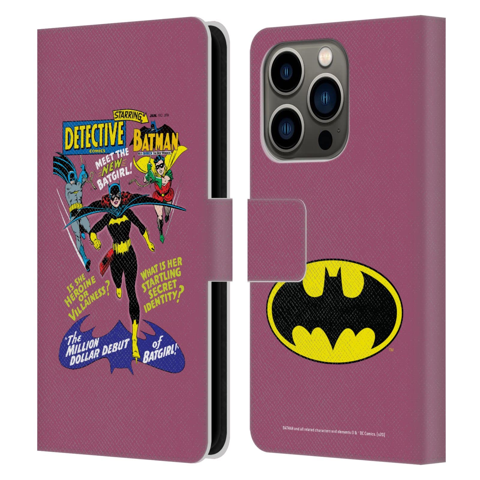 Head Case Designs Officially Licensed Batman DC Comics Detective Comics 359 Famous Comic Book Covers Leather Wallet Case Compatible with Apple iPhone 14 Pro