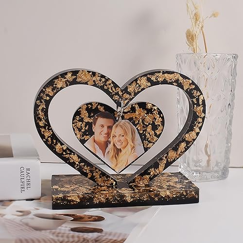 Miniatura 2 de Bemodst Molde de resina para colgante de Navidad, marco de fotos de amor, colgante de amor, molde de silicona para colgar, llavero de joyería,