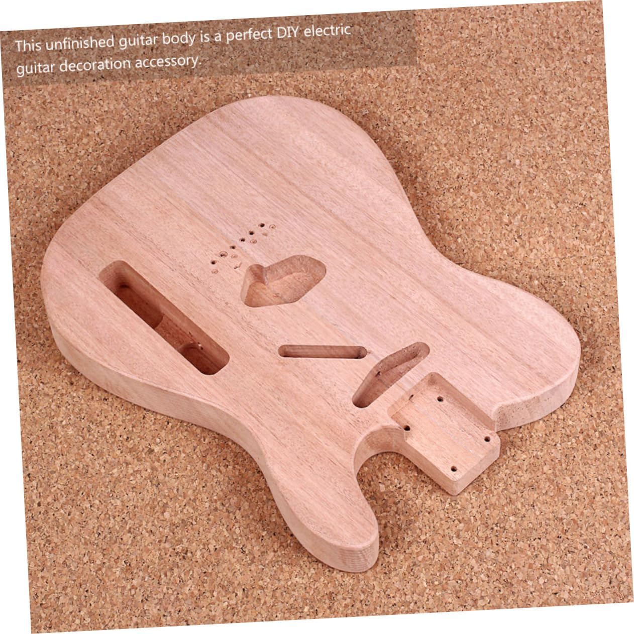 Toyvian Tl Electric Guitar Body Unfinished Solid Barrel for Tl Style Guitar Pre-drilled Neck Mounting for Diy Projects Durable and Easy to