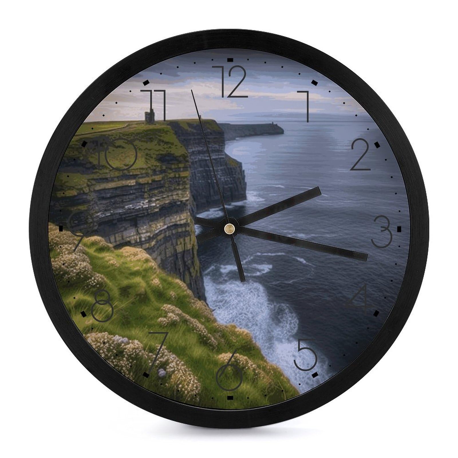 Horloge murale silencieuse sans tic-tac à grands chiffres imprimés