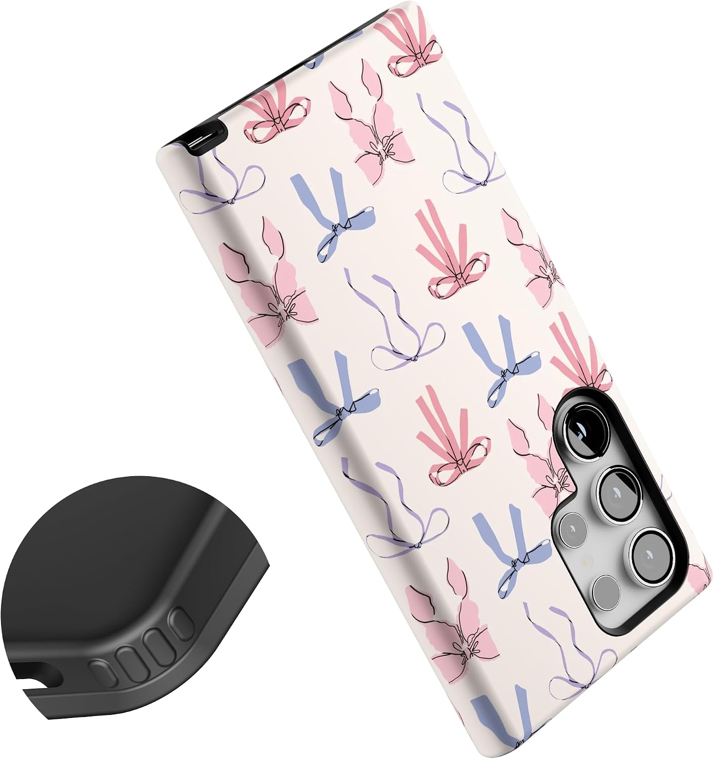 Casely Galaxy S24 Ultra Case | Coquette Girlie | Pastel Bows | Essential Slim Dual-Layer Protective Design