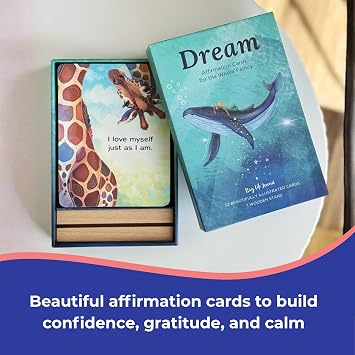 Big Life Journal Dream Affirmation Cards for Kids 52 Illustrated Positive Message for Kids & Teens with Display Stand Inspire Gratitude, Confidence & Joy Gift for Teachers, Family & Friends