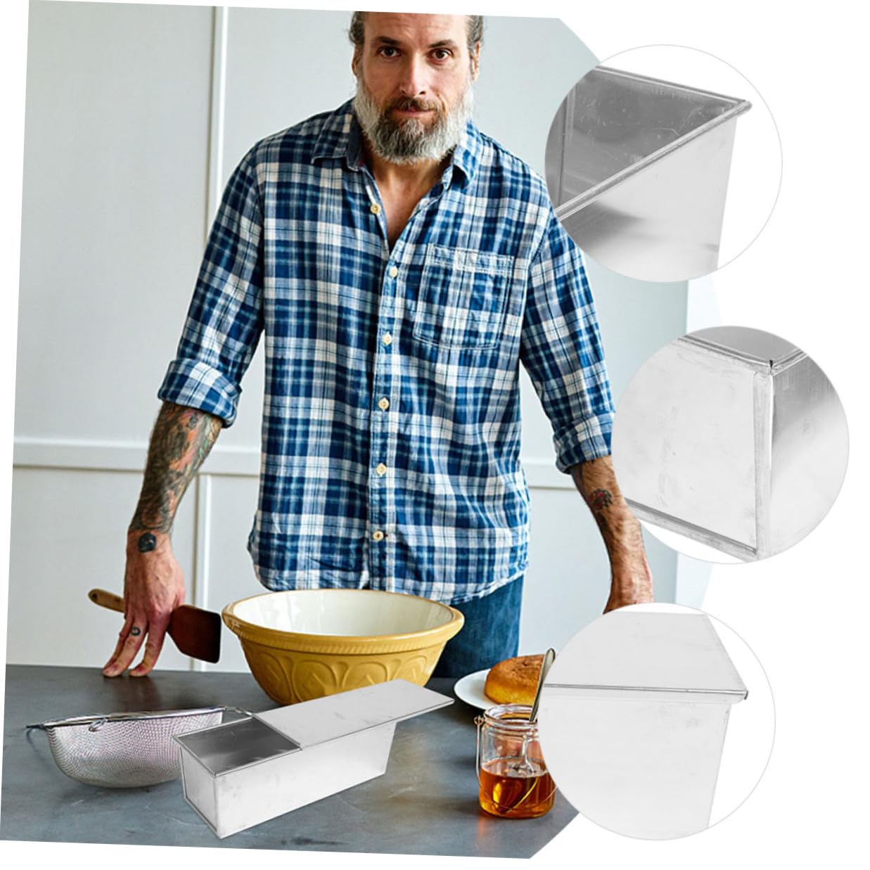 Aluminiumlegierung Brotbackform mit Deckel Antihaft Toastkasten für Hausgemachtes Brot Backform Kastenform Toastbrot Geeignet für Haushalt und Profi bäckerei
