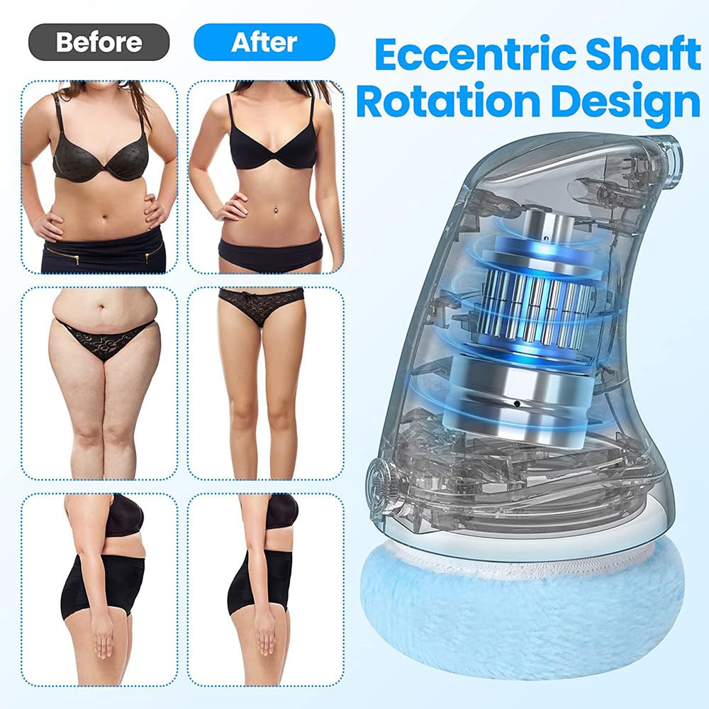 Appareil de Massage électrique anti-cellulite, Appareil Anti Cellulite avec 3 coussinets lavables pour L'abdomen, Fesses, Jambes, Masseur Anti Cellulite pour Soulever, Raffermir et Lisser la Peau