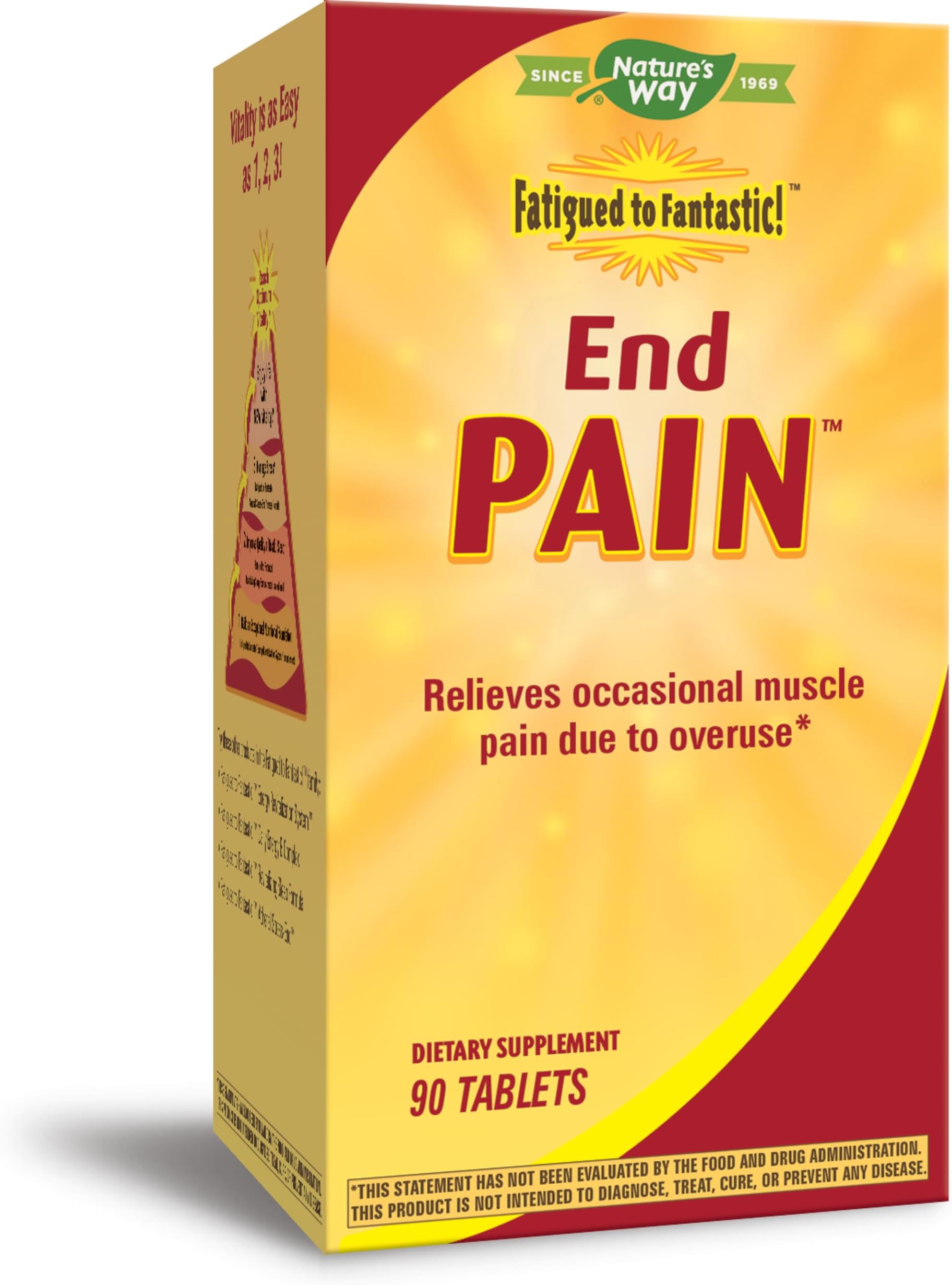 Enzymatic Therapy, Fatigued to Fantastic!, End Pain, 90 Tablets