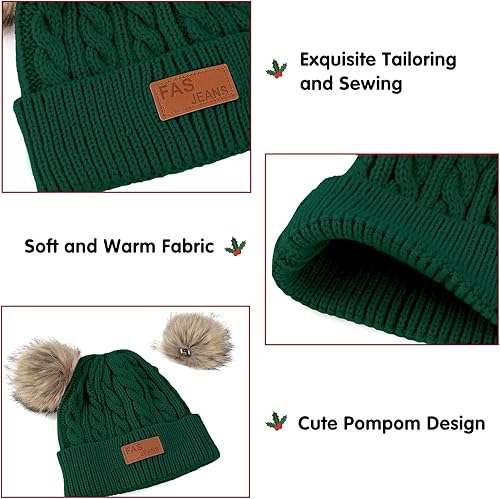 Miniatura 2 de Century Star Gorros de bebé para niña, gorro de invierno para niñas y niños, gorro de punto cálido para bebés y niños pequeños con pompón