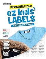 Vista 1 de 120 etiquetas de nombre impermeables personalizadas, autoadhesivas, para ropa, escuela, campamento, enfermería, juguetes, para todos los usos
