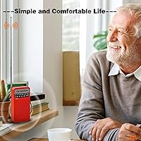 Vista 3 de Radio portátil AM FM con recepción de largo alcance, radio transistor Goodes con altavoz, funciona con batería 2AA, conector de auriculares para uso