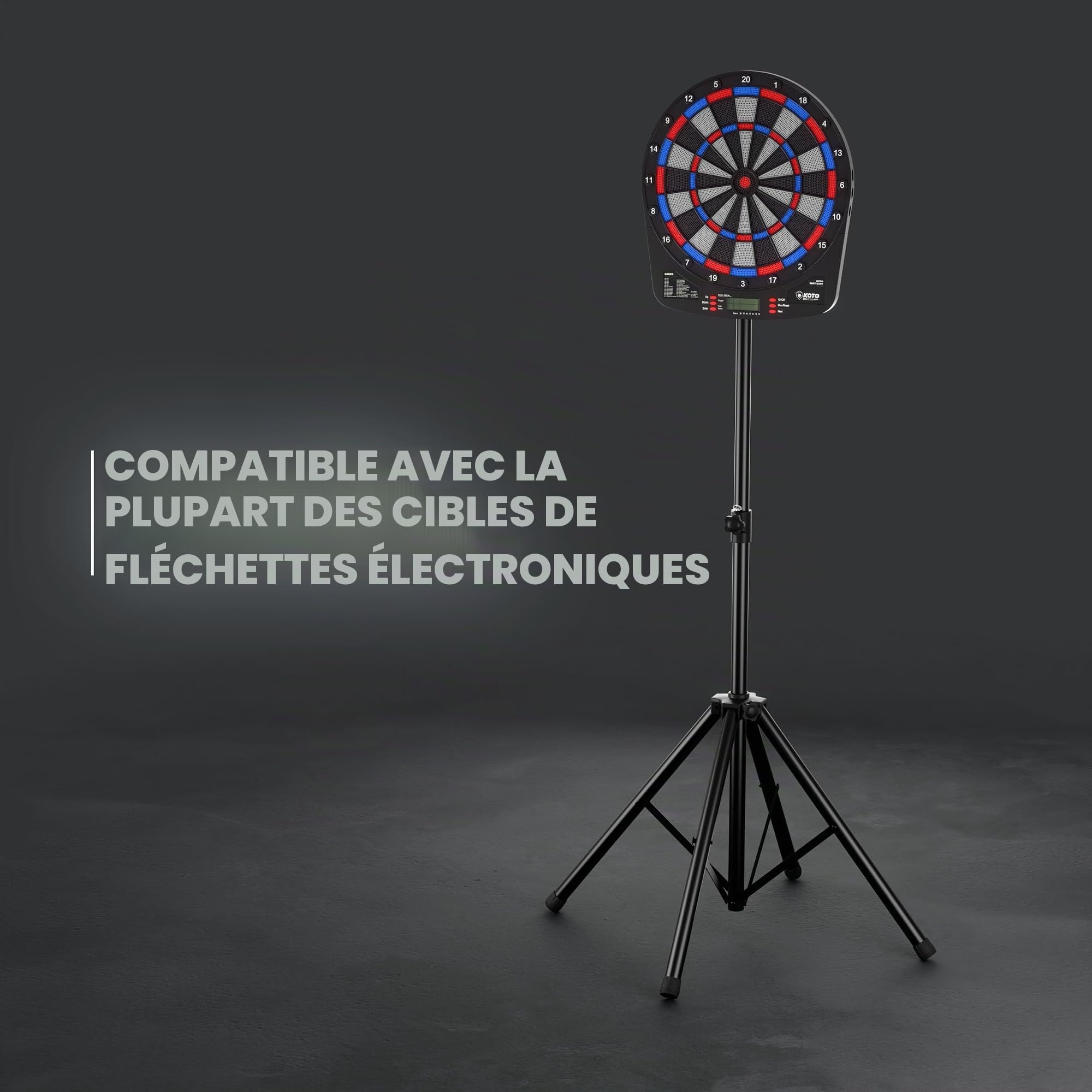 KOTO - Support Quadpod Multi pour Cibles Fléchettes Sisal & Électroniques