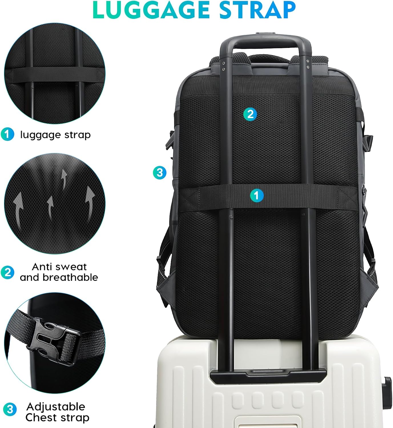 BANGE Travel Backpack with TSA lock version can hold 15.6 inch Laptop suitable Daily Commute and Overnight Flight Approved Anti-theft Bag