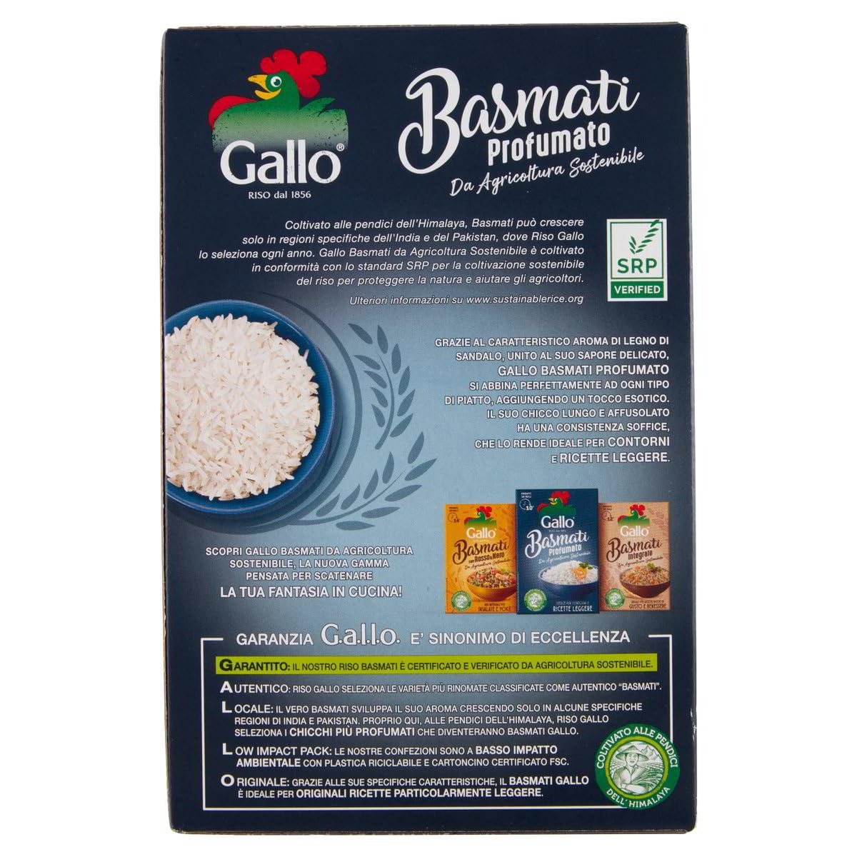 Italian Gourmet Basmati Profumato riso aus nachhaltigem Anbau, 9 x 500g
