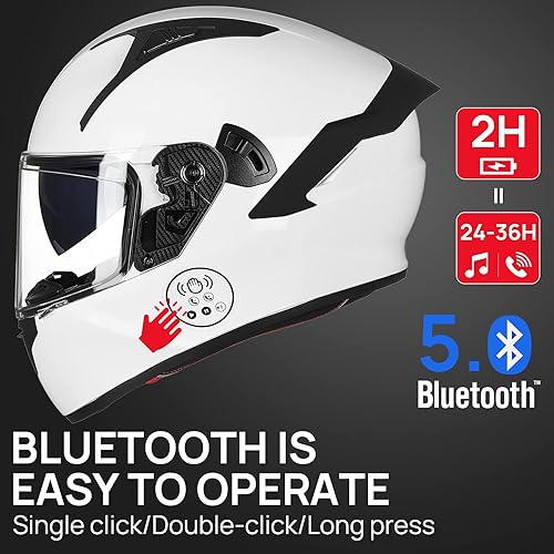 Miniatura 2 de ILM Cascos de motocicleta con Bluetooth integrado, casco de cara completa para Moto de doble visera para adultos, hombres y mujeres, modelo DOT X9