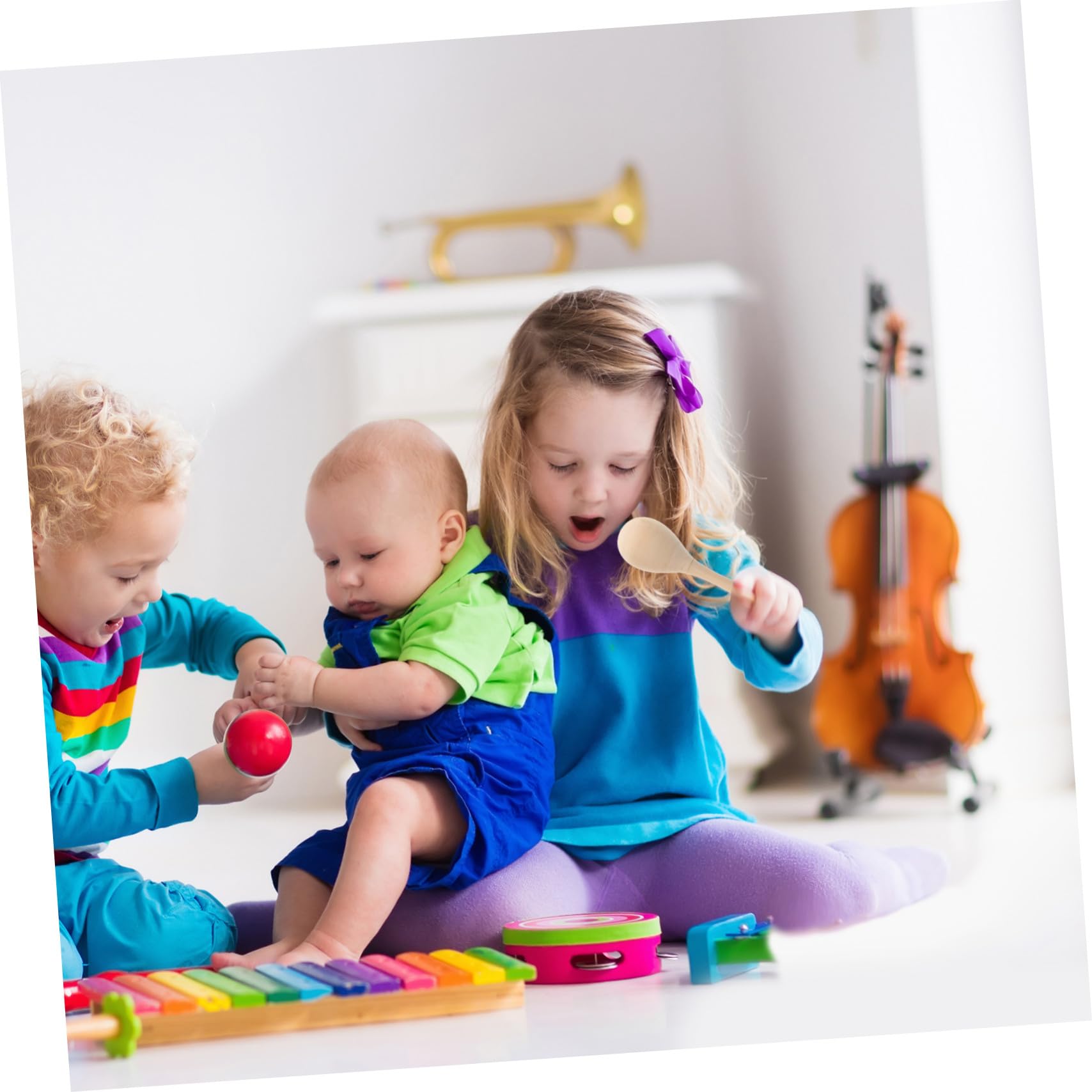 PartyKindom Maracas a Percussione in Legno da Colorare, Giocattolo Musicale per Ragazzo Ragazza Piccoli, Set 12 Pezzi per Apprendimento Educativo e Feste di Compleanno, Strumenti Musicali