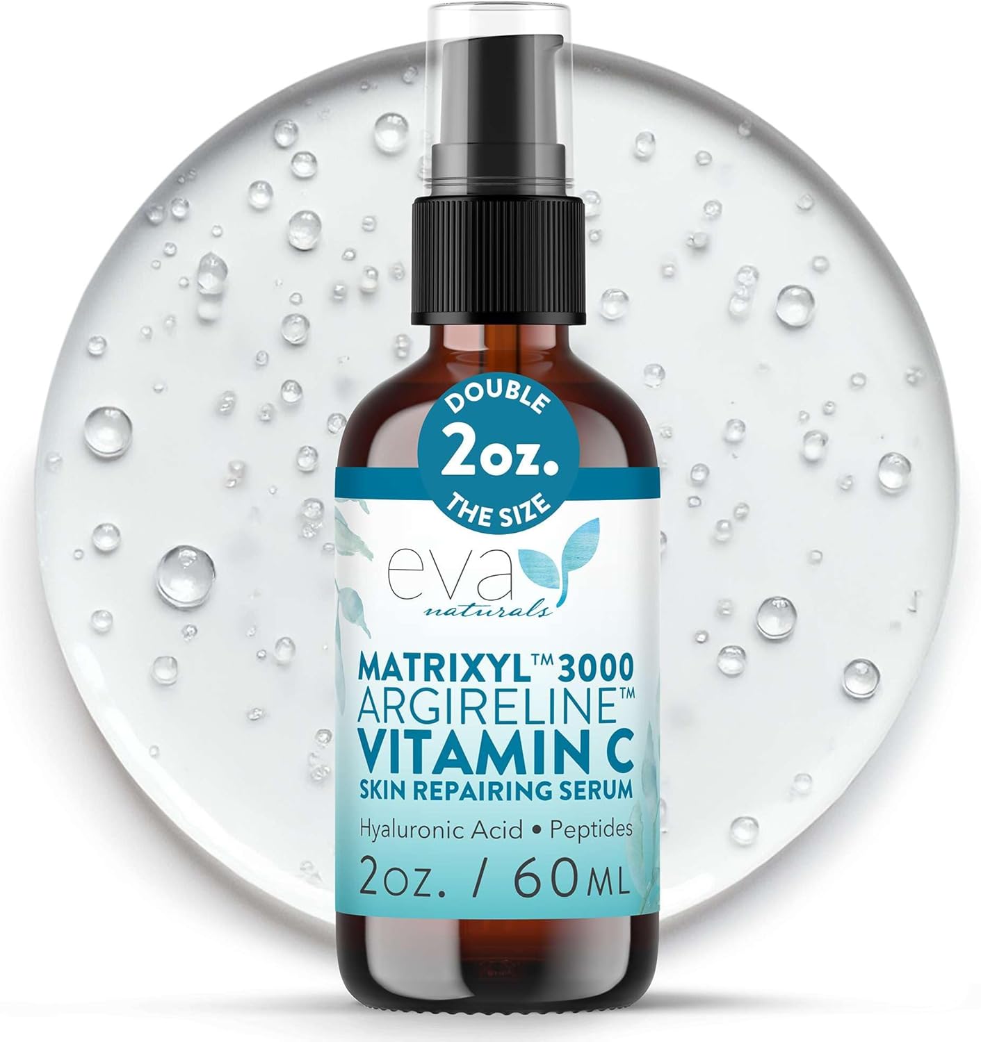 Eva Naturals Matrixyl 3000 Serum – Multi-Peptide & Argireline Formula for Face – Collagen Face Tightening – Helps Smooth Fine Lines & Wrinkles – Hydrating, Firming & Anti-Aging Skin Booster, 2 Oz Eva Naturals Matrixyl 3000 Serum – Multi-Peptide & Argireline Formula for Face – Collagen Face Tightening – Helps Smooth Fine Lines & Wrinkles – Hydrating, Firming & Anti-Aging Skin Booster, 2 Oz