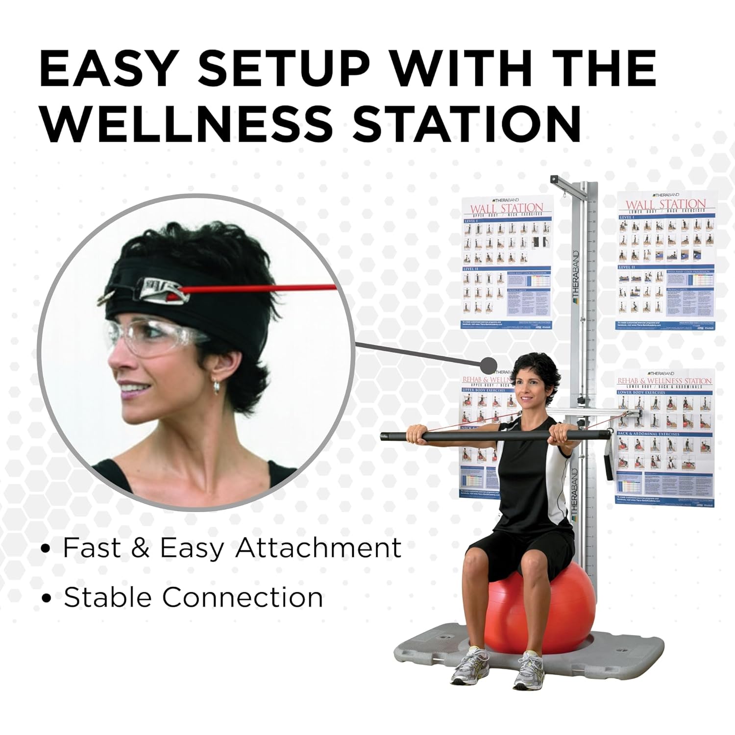 THERABAND Head Strap Attachment for Wellness Exercise & Wall Station, Adjustable Neck Exercise Strap, Durable Fabric Construction, Professional Rehab Accessory