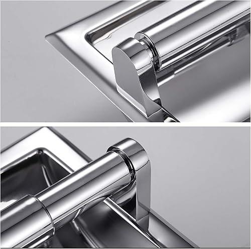 Miniatura 3 de Smack Soporte de papel higiénico empotrable cromado pulido, soporte de pared para baño, soporte de papel higiénico empotrado, incluye soporte de