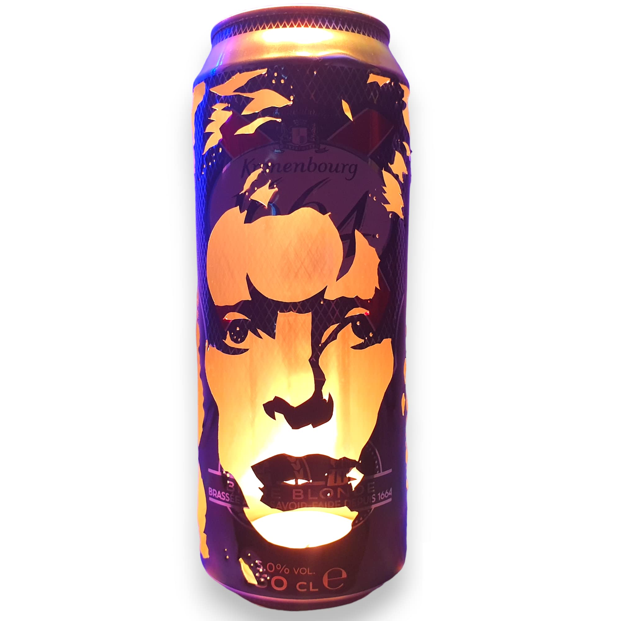 David 'Ziggy Stardust' Bowie Beer Can Lantern! Pop Art Candle Lamp - Unique Christmas Gift!