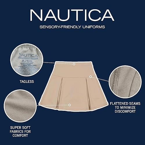 Miniatura 4 de Nautica Uniforme escolar para niñas, patinete plisado de rendimiento sensorial