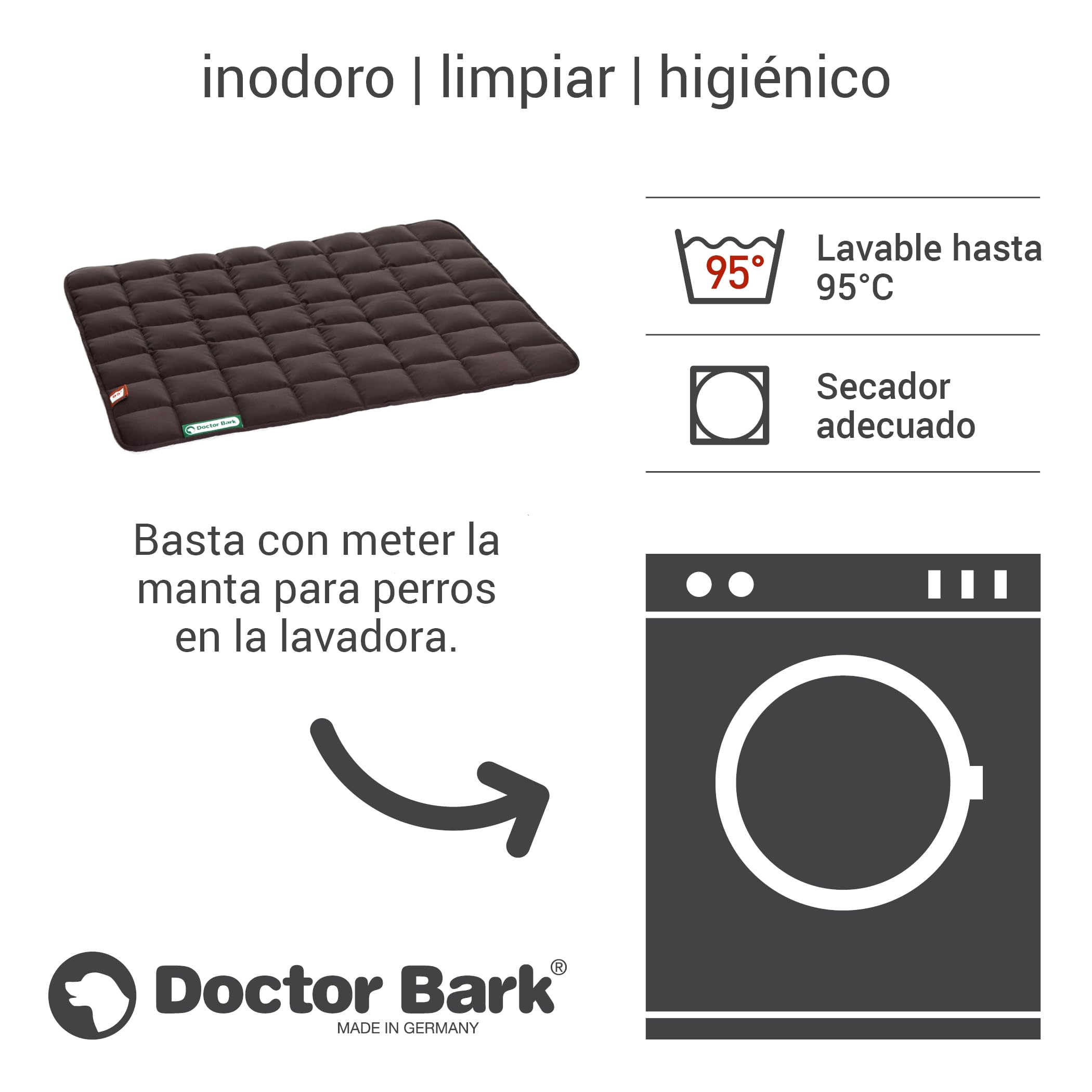 Doctor Bark Manta de Perros, Robusto, Lavable a 95 ° C - Disponible en Diferentes tamaños y Colores