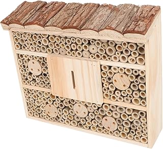 THE WHITE SHOP Creative Insect House Wooden Insect House Insect Hotel Wooden Insect Habitat Room Bee Breeding Shelter Bee House Wooden Insect Case Outdoor Insect Cabin Wooden Beehive