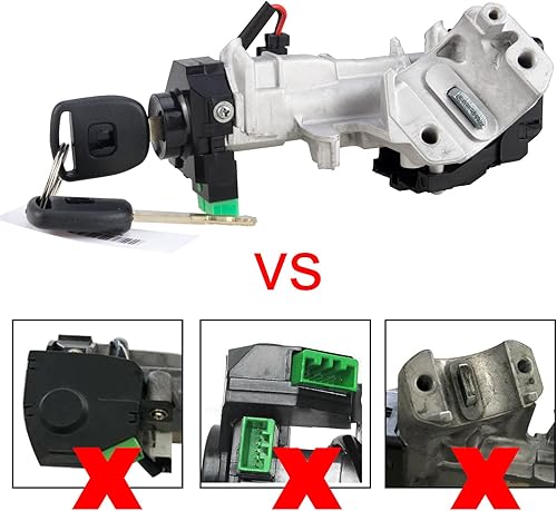 Miniatura 3 de 3mirrors Nuevo conjunto de interruptor de encendido y cilindro de bloqueo de puerta izquierdaderecha compatible con Honda Accord CRV 2003-2005 con 2